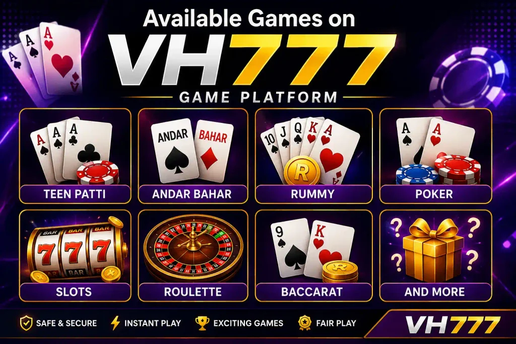 Available Games on VH777 Game Platform